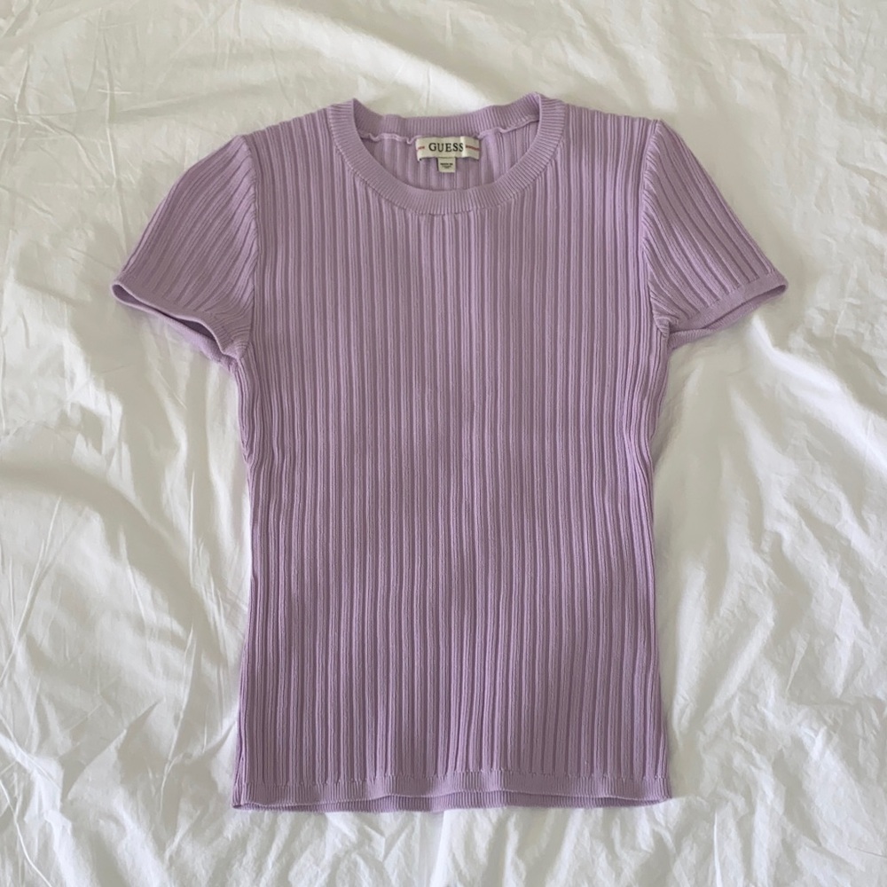 Guess Ribbed Lavendar Top